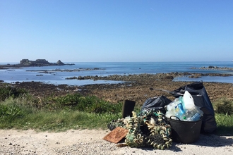 Beach clean litter at Clonque
