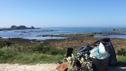 Beach clean litter at Clonque